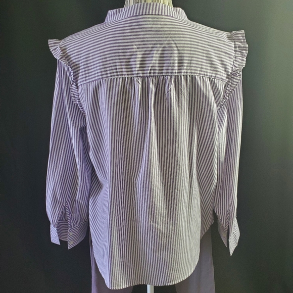 Old Navy Striped BLOUSE (ONLY), Large, Purple and White - Picture 3 of 6